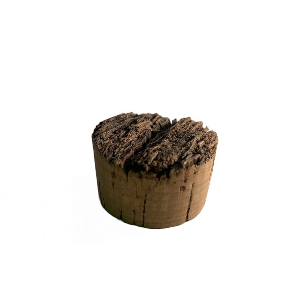 Natural cork bark topped stopper
